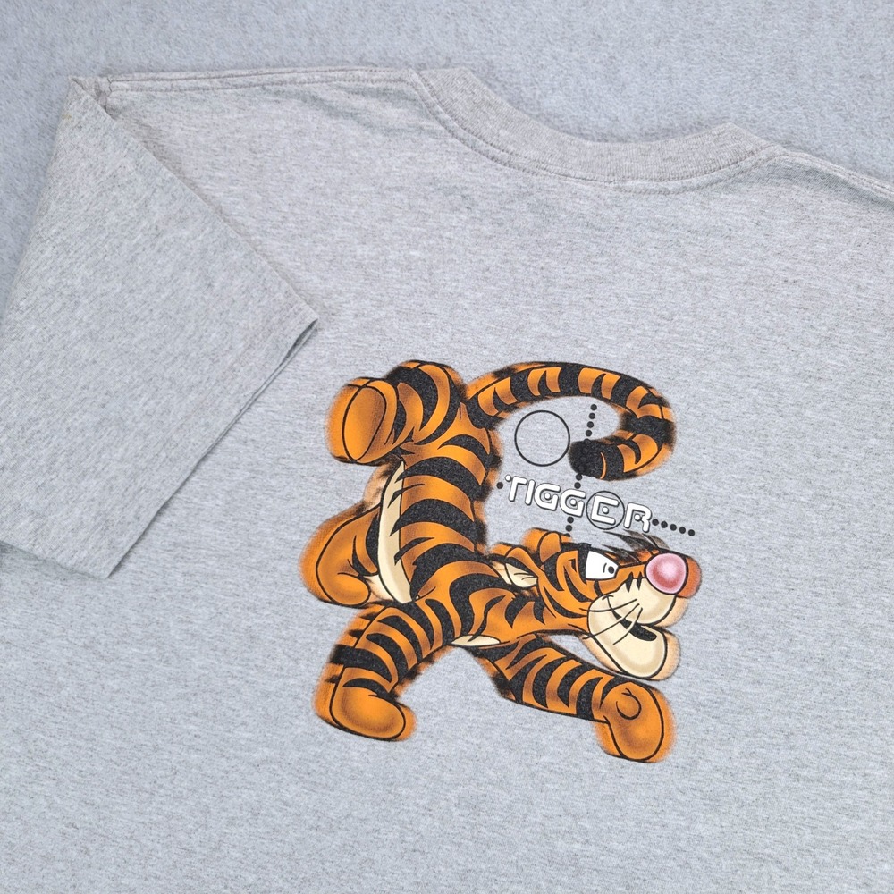 Disney Store Tigger T-Shirt Mens Large Gray Art Deco Fibonacci Graphic Tee